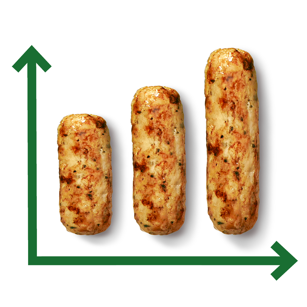 A line graph with sausages as lines.