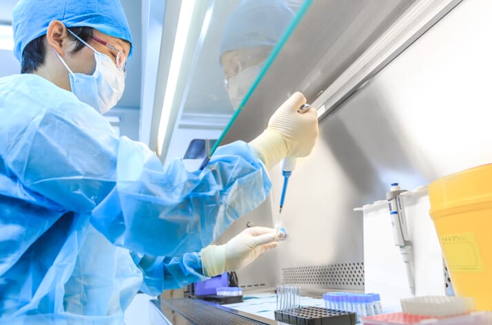 Female scientist in the CDC laboratory